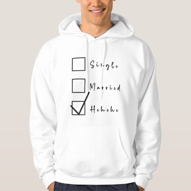 Enkelt, gift, hehehe-sunt förhållande hoodie (Framsida)
