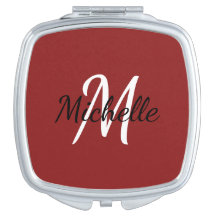 Enkelt Girly Red Monogram Namn + Initial