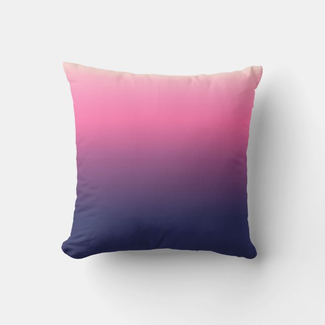 Enkelt Girly Rosa Lila Färg Gradient Ombre Kudde (Framsida)