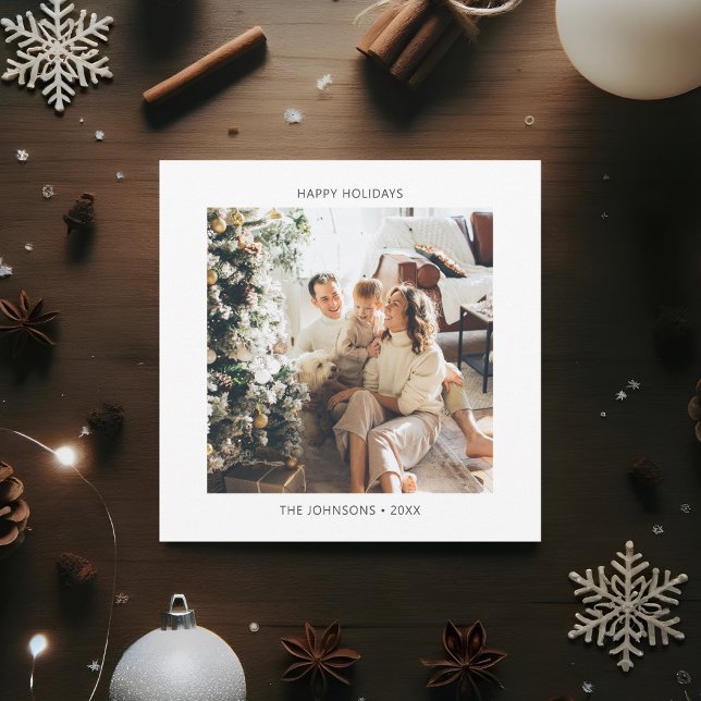 Enkelt Glad helg One-foto Julkort (Skapare uppladdad)