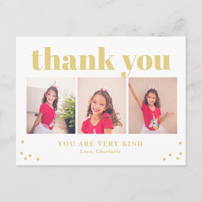 Enkelt Glad Redigerbar Färg Tacksamhetskort Vykort (Framsida)