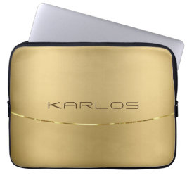 Enkelt, glansigt faux guld-design laptop fodral