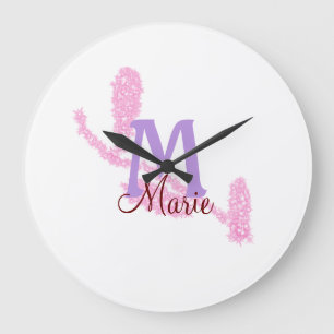 Enkelt glitter monogram lägger till ditt namn brev stor klocka
