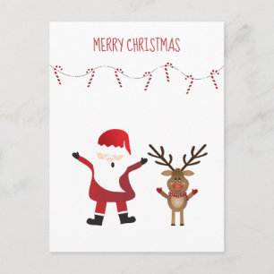Enkelt God jul Jultomten Rener Vykort