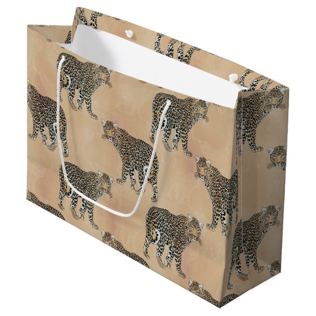 Enkelt Golden Leopard Animal Mönster (Framsidan Vinklad)