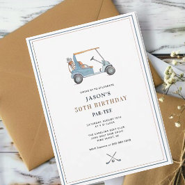 Enkelt Golf Thated PAR- TEE Birthday Inbjudningar