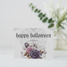 Enkelt gotskt ro och skalle Halloween fest Helg Vykort