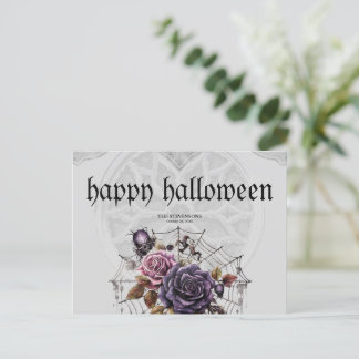 Enkelt gotskt ro och skalle Halloween fest Helg Vykort