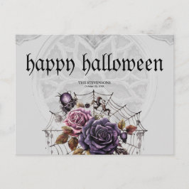 Enkelt gotskt ro och skalle Halloween fest Helg Vykort