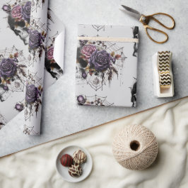 Enkelt gotskt ro och skalle Halloween fest Presentpapper