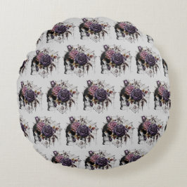 Enkelt gotskt ro och skalle Halloween fest Rund Kudde