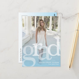 Enkelt graderat ljusblått överlägg varje år Studen Vykort