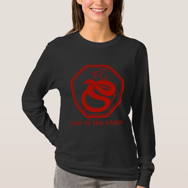 Enkelt grafiskt år av ormen tee shirt (Framsida)