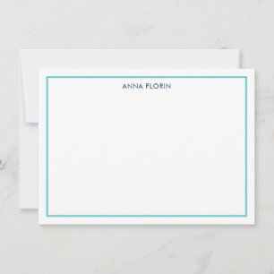 Enkelt Gräns Teal Note Card Anteckningskort