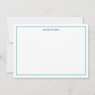 Enkelt Gräns Teal Note Card Anteckningskort