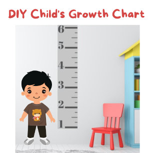 Enkelt Grått Child's Growth Chart Poster