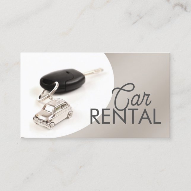 Enkelt Grått Curve Car Rental Affärskort Visitkort (Framsida)