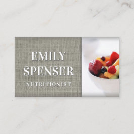 Enkelt Grått Linen Nutritionist-Affärskort Visitkort