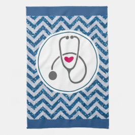 Enkelt Grått Nursing Stethoscope med Red Heart Kökshandduk