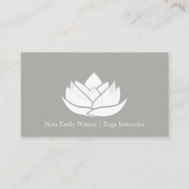 Enkelt Grått och vitt Lotus Flower-Affärskort Visitkort