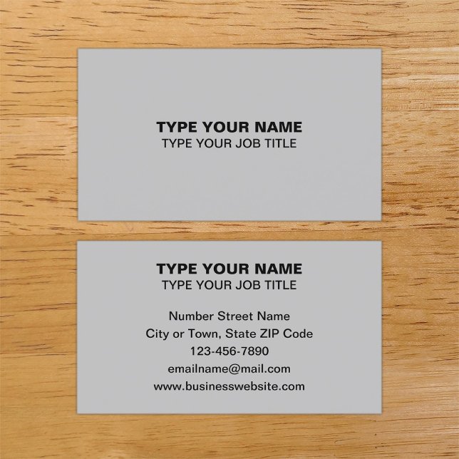 Enkelt Grått-Telefonkort för textdesign (Plain texts design gray calling card.)