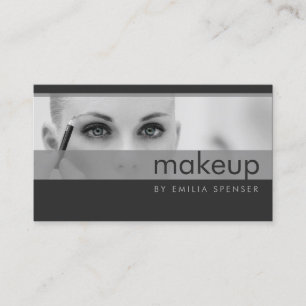 Enkelt Grått Tones Makup Artist Profile Card Visitkort