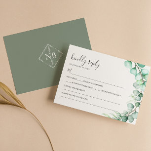 Enkelt Greenery Eucalyptus Löv Bröllop OSA Kort