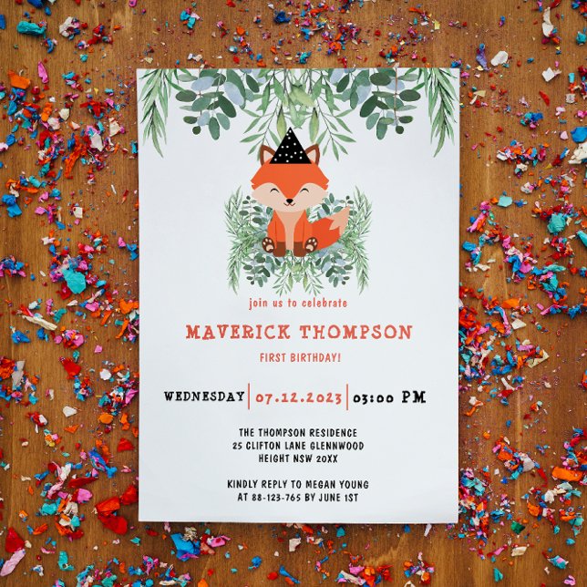 Enkelt Greenery Forest Woodland Birthday Inbjudningar (Skapare uppladdad)