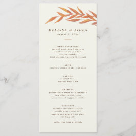 Enkelt Gren Formell ordningstext, höst Bröllop Meny