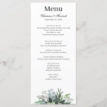 Enkelt Grey Löv Bröllop Menu