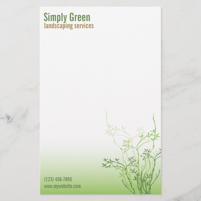 Enkelt Grönt Professionell Business Stationary Brevpapper (Framsida)