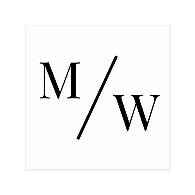 Enkelt Groom Bröllop 2 Initial Monogram D Självfärgande Stämpel (Design)