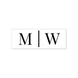 Enkelt Groom Bröllop 2 Initialt monogram VS Självfärgande Stämpel