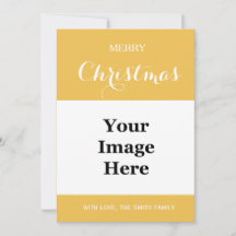enkelt gul familjefoto god jul