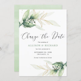 Enkelt guld Ändra datum bröllop Inbjudningar