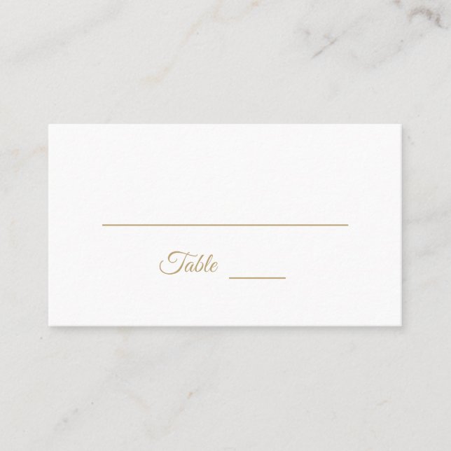 Enkelt Guld-calligrafiskt platskort Placeringskort (Framsida)
