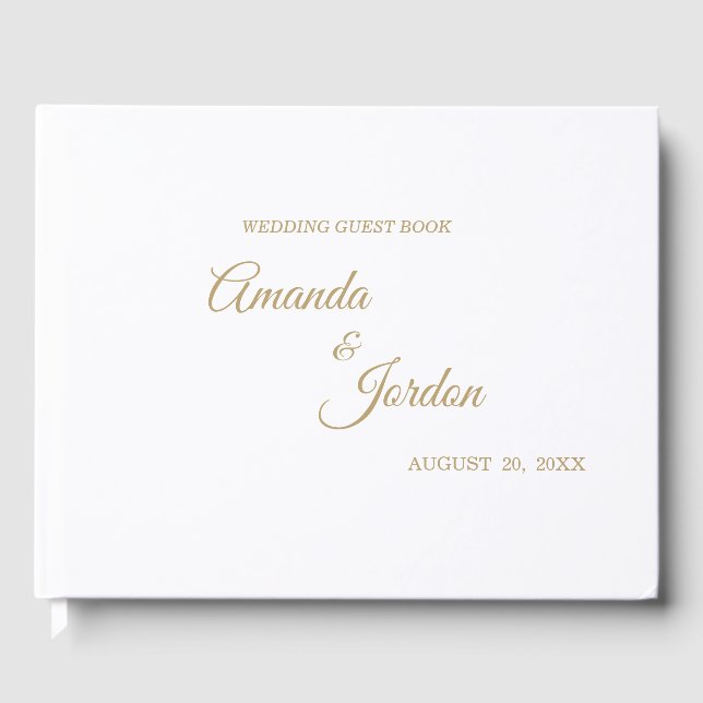 Enkelt Guld Calligraphy Guest Bok (Framsida)