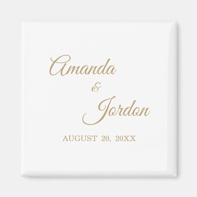 Enkelt Guld Calligraphy Magnet (Framsidan)