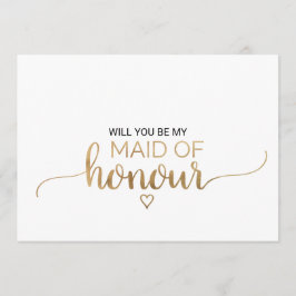 Enkelt Guld Calligraphy Maid of honor Frieri Inbjudningar