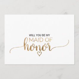 Enkelt Guld Calligraphy Maid of honor Frieri Inbjudningar