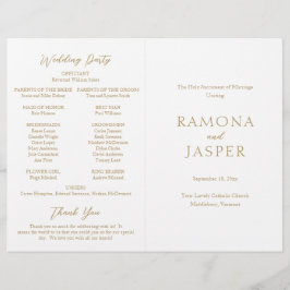 Enkelt Guld djärvt modernt katolskt Bröllopsprogra