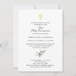 Enkelt Guld Kor första Heliga-samfund Inbjudningar