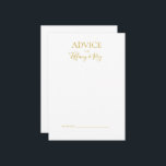 Enkelt Guld-kort för rådgivning i Elegant Bröllop Rådkort<br><div class="desc">Det här enkla rådgivningskortet för elegant bröllop är perfekt för ert moderna minimalistiska vita och guld bröllop. Utformningen har ett minsta typsnitt av contemporary guld tillsammans med formell kalligrafi. Behålla den som den är,  eller välj att anpassa den med egna teckningar eller foton!</div>