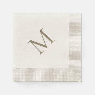 Enkelt Guld monogram Cream Coded Cocktail Pappersservett