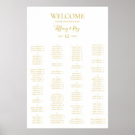 Enkelt Guld-monteringsdiagram för alfabetisk place Poster