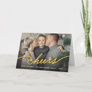 Enkelt guld omkullkastar jubel som calligraphyen helgkort