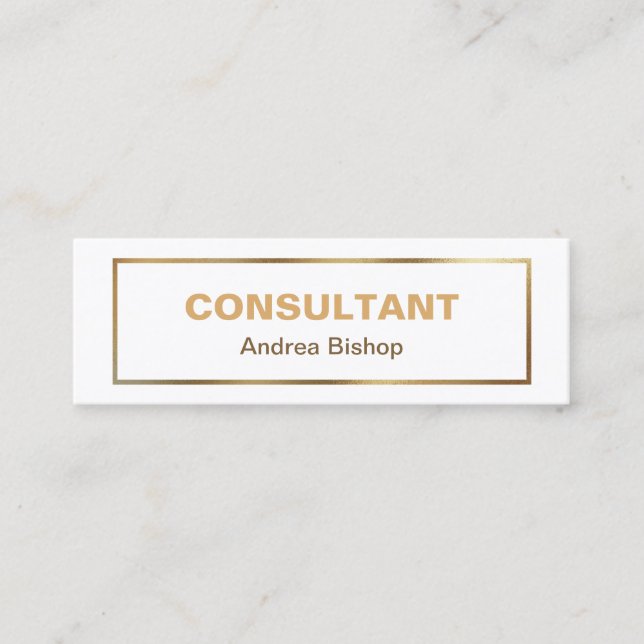 Enkelt Guld Ram Classic Mini-Affärskort Mini Visitkort (Framsida)