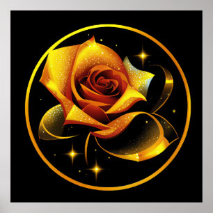 Enkelt Guld Ro Poster