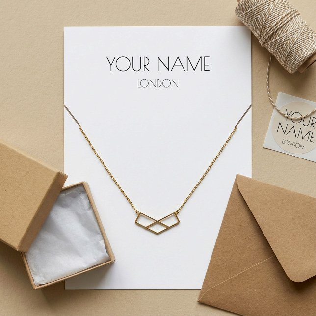 Enkelt halsband eller visning av armband visitkort (Simple necklace or bracelet display card.)