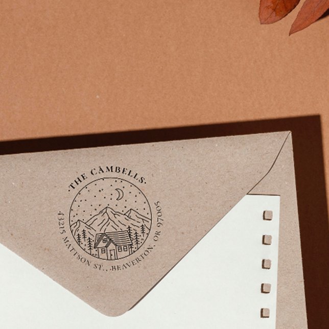 Enkelt handdragen Returadress Bergsnatt Stämpel (Skapare uppladdad)